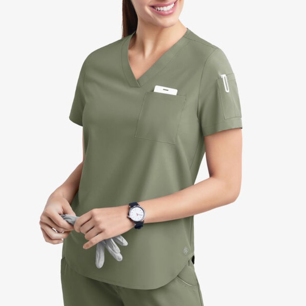 Easy STRETCH by Butter-Soft | Chloe Women's 3-Pocket V-Neck Tuck-In Scrub Top
